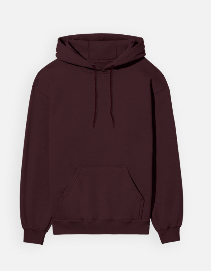 Plain - Unisex Hoodie in maroon - front view #color_maroon