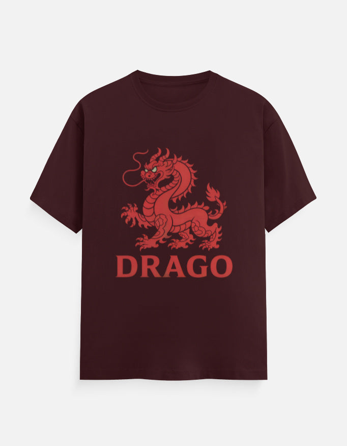 Dragon Design - Unisex Classic Crew T-Shirt in maroon - front view #color_maroon