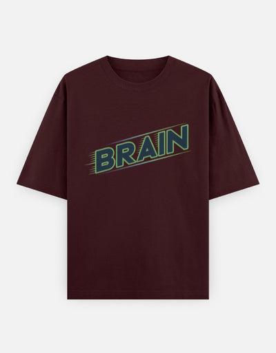 Brain - Unisex Oversized Classic T-Shirt in maroon - front view #color_maroon