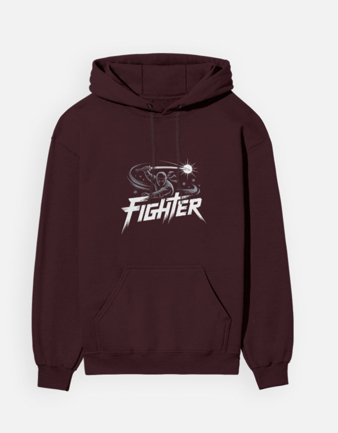Ninja Fighter Design - Unisex Hoodie in maroon - front view #color_maroon