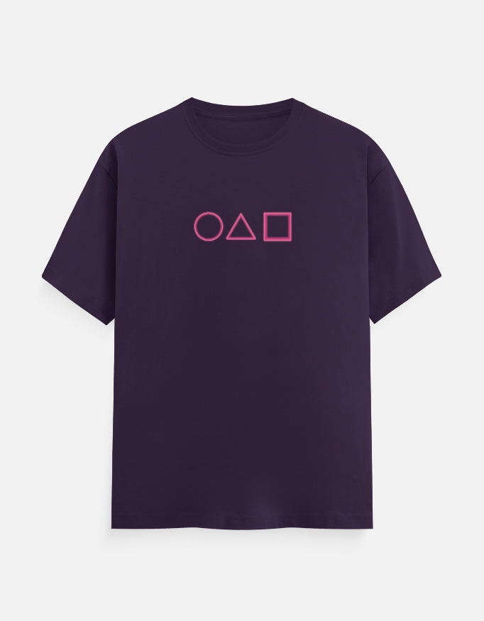 Squid Game Minimal Design - Unisex Classic Crew T-Shirt in purple - front view #color_purple