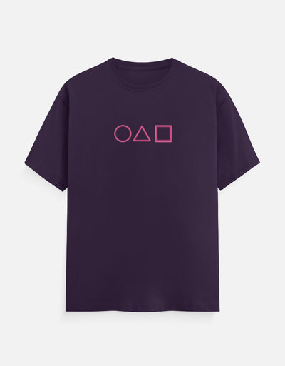 Squid Game Minimal Design - Unisex Classic Crew T-Shirt in purple - front view #color_purple
