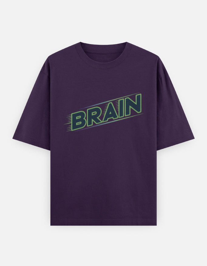 Brain - Unisex Oversized Classic T-Shirt in purple - front view #color_purple