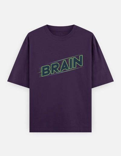 Brain - Unisex Oversized Classic T-Shirt in purple - front view #color_purple