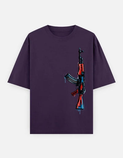 AK47 Gun - Unisex Oversized Classic T-Shirt in purple - front view #color_purple