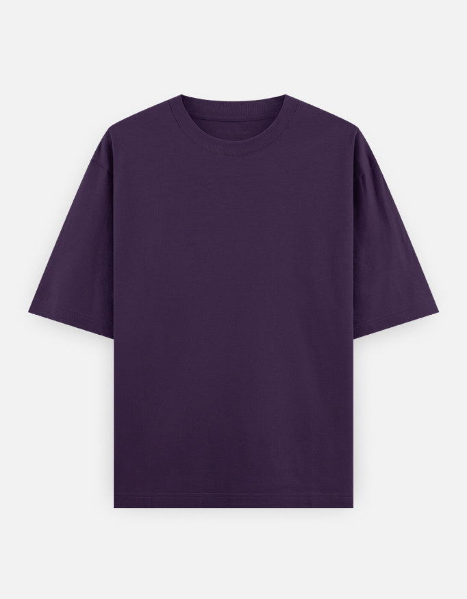 Plain - Unisex Oversized Classic T-Shirt in purple - front view  #color_purple