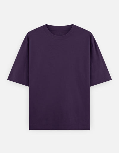 Plain - Unisex Oversized Classic T-Shirt in purple - front view  #color_purple