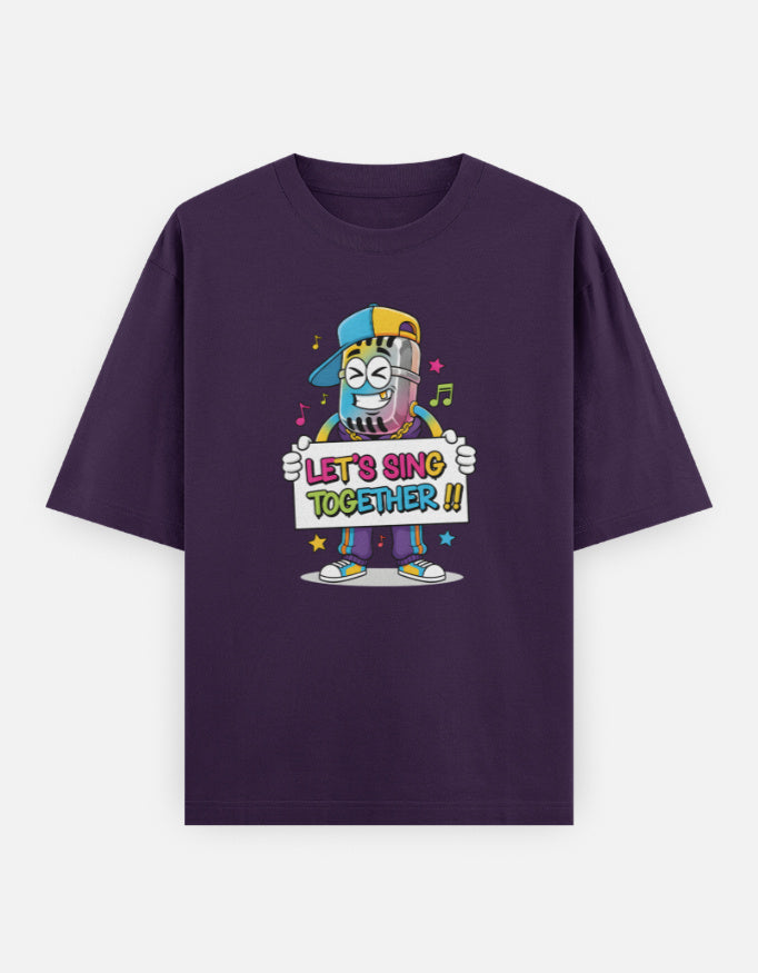 Disco Dance Graphic - Unisex Oversized Classic T-Shirt in purple - front view #color_purple