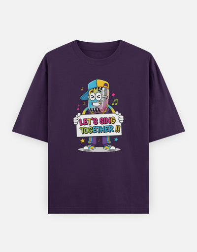 Disco Dance Graphic - Unisex Oversized Classic T-Shirt in purple - front view #color_purple