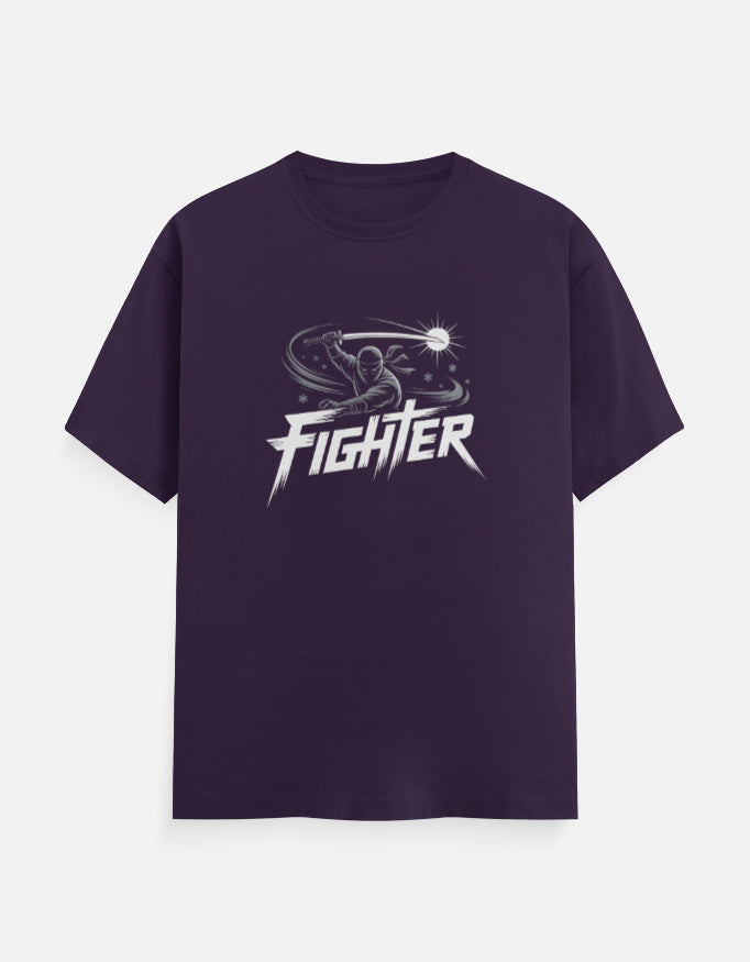 Ninja Fighter And Sword Graphic - Unisex Classic Crew T-Shirt in purple - front view #color_purple