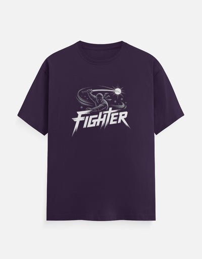 Ninja Fighter And Sword Graphic - Unisex Classic Crew T-Shirt in purple - front view #color_purple