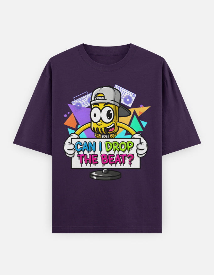 Disco Dance Mike Graphic - Unisex Oversized Classic T-Shirt in purple - front view #color_purple