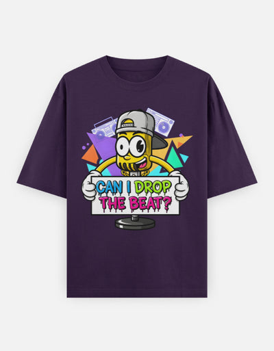 Disco Dance Mike Graphic - Unisex Oversized Classic T-Shirt in purple - front view #color_purple