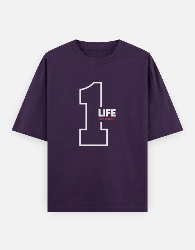 One Life Live It Now Text Design - Unisex Oversized Classic T-Shirt in purple - front view #color_purple