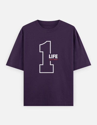 One Life Live It Now Text Design - Unisex Oversized Classic T-Shirt in purple - front view #color_purple