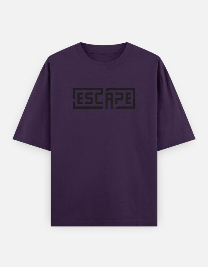 Escape Text Graphic - Unisex Oversized Classic T-Shirt in purple - front view #color_purple