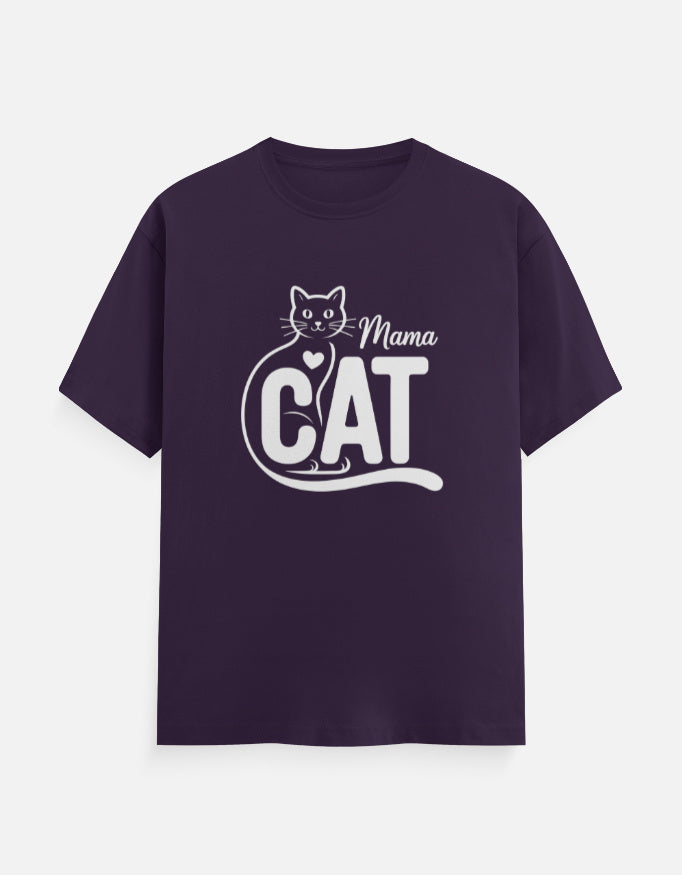 Cat Graphic - Unisex Classic Crew T-Shirt in purple - front view #color_purple