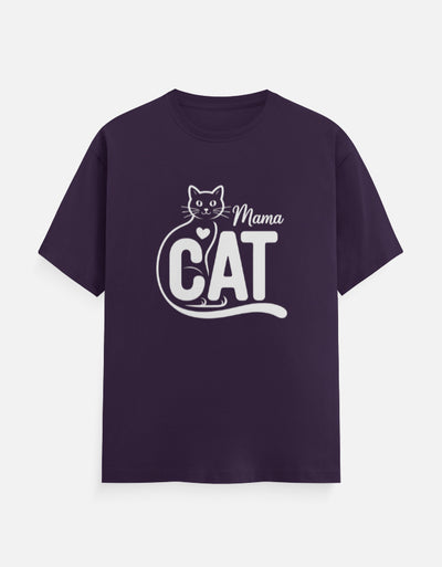 Cat Graphic - Unisex Classic Crew T-Shirt in purple - front view #color_purple