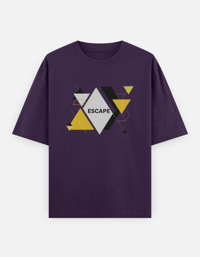 Escape Design - Unisex Oversized Classic T-Shirt in purple - front view #color_purple