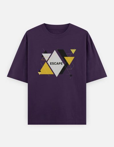 Escape Design - Unisex Oversized Classic T-Shirt in purple - front view #color_purple