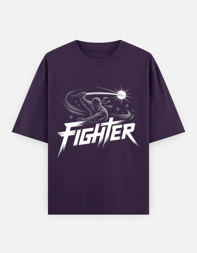 Ninja Fighter Cobra - Unisex Oversized Classic T-Shirt in purple - front view #color_purple