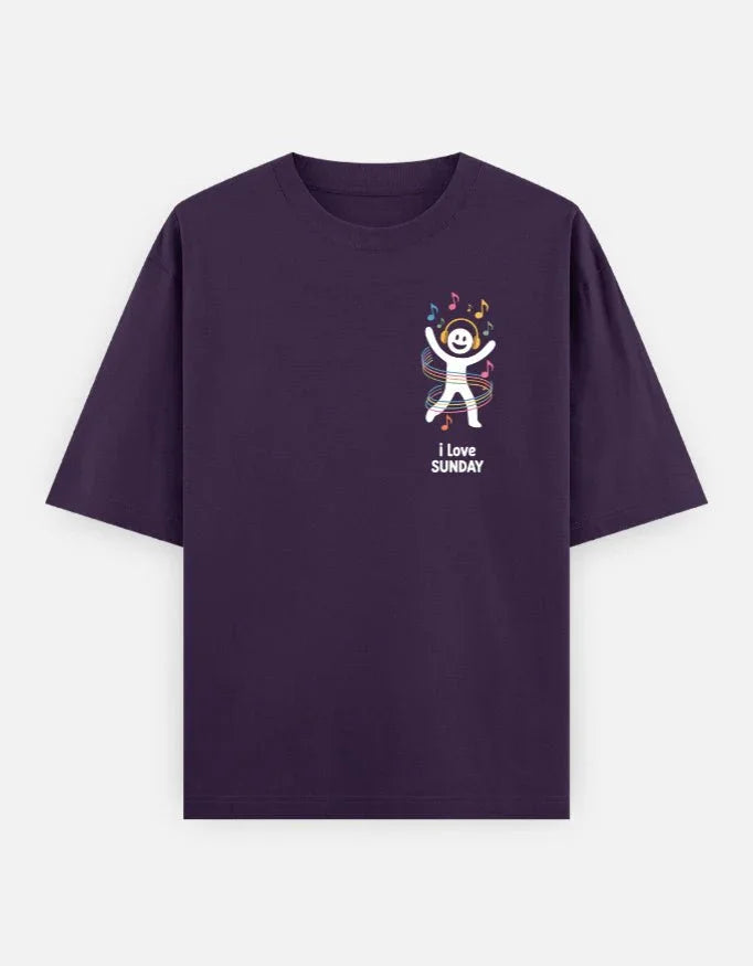 Days - Unisex Oversized Classic T-Shirt in purple - front view #color_purple