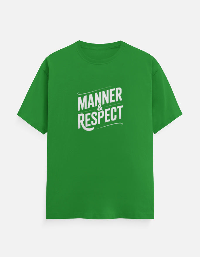 Manner And Respect Graphic - Unisex Classic Crew T-Shirt in flag green - front view #color_flag-green