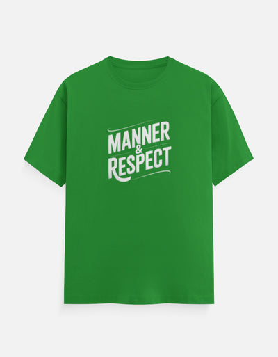 Manner And Respect Graphic - Unisex Classic Crew T-Shirt in flag green - front view #color_flag-green