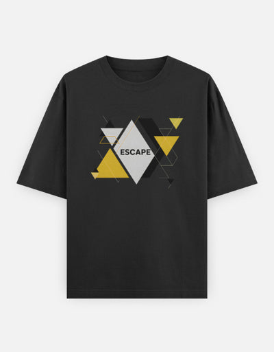 Escape Design - Unisex Oversized Classic T-Shirt in black - front view #color_black