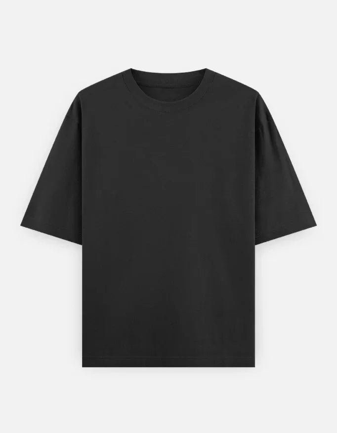 Plain - Unisex Oversized Classic T-Shirt in black - front view #color_black
