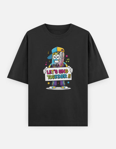 Disco Dance Graphic - Unisex Oversized Classic T-Shirt in black - front view #color_black