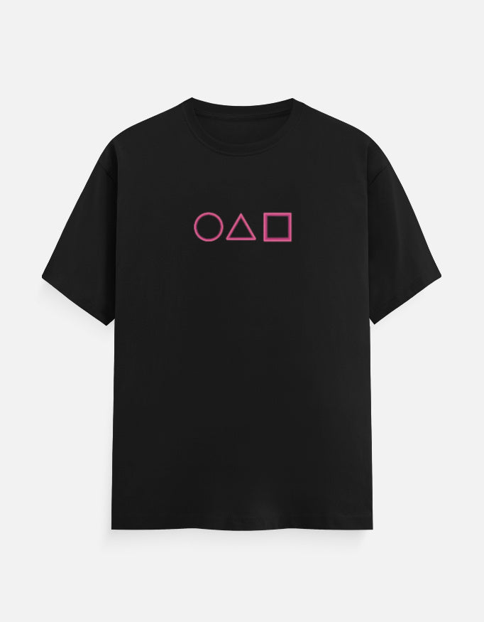 Squid Game Minimal Design - Unisex Classic Crew T-Shirt in black - front view #color_black