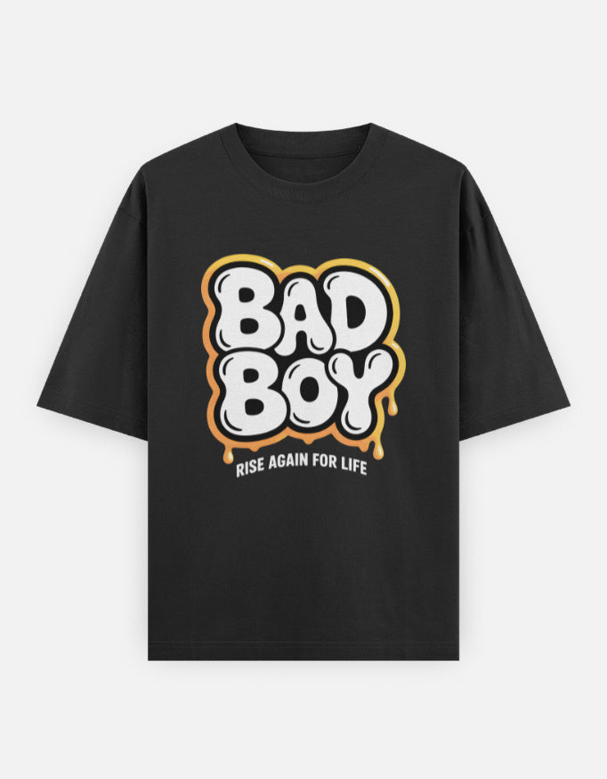Bad boy graphic - Unisex Oversized Classic T-Shirt in black - front view #color_black