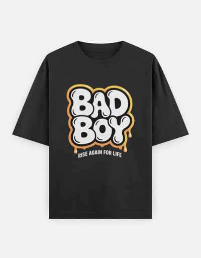 Bad boy graphic - Unisex Oversized Classic T-Shirt in black - front view #color_black