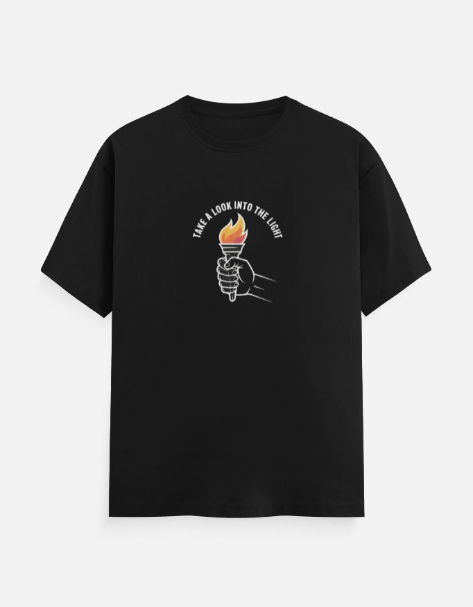 Fire And Ghost Graphic - Unisex Classic Crew T-Shirt in black - front view #color_black