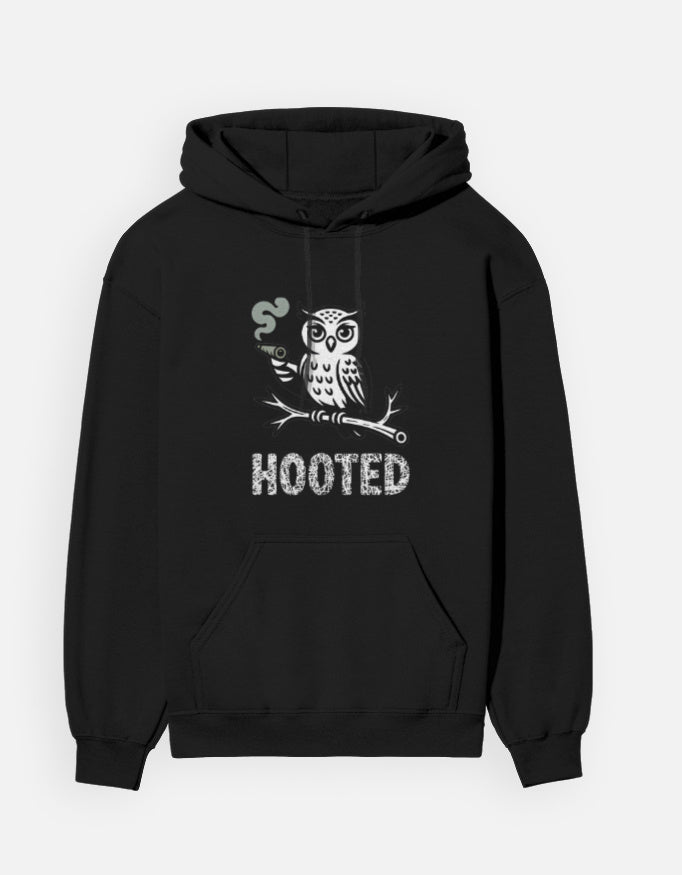 Owls Hooted Graphic - Unisex Hoodie in black - front view #color_black