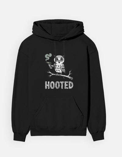 Owls Hooted Graphic - Unisex Hoodie in black - front view #color_black