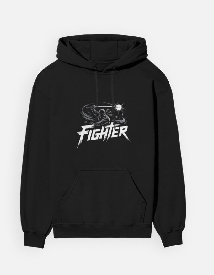 Ninja Fighter Design - Unisex Hoodie in black - front view #color_black