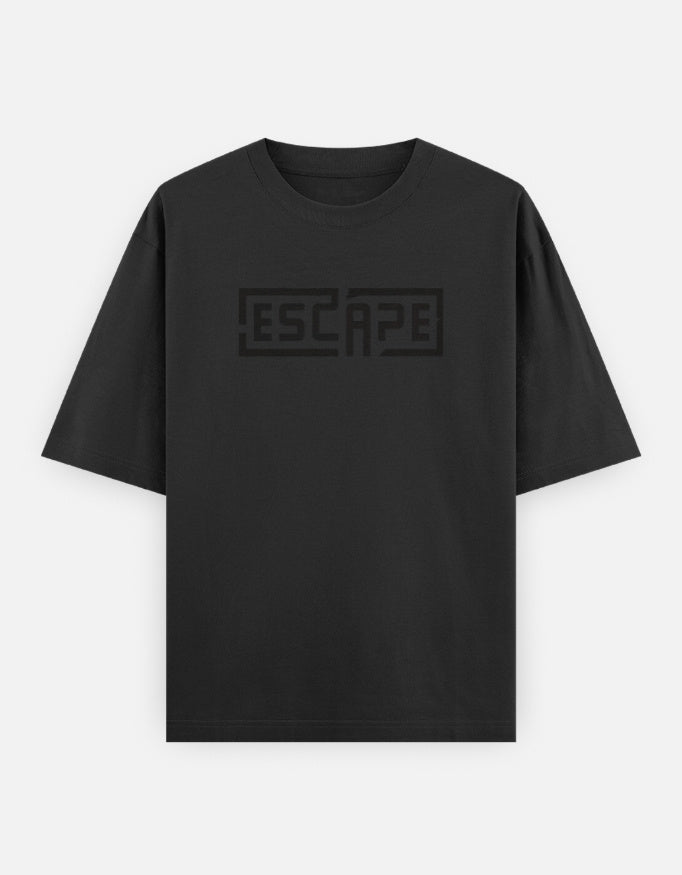 Escape Text Graphic - Unisex Oversized Classic T-Shirt in black - front view #color_black