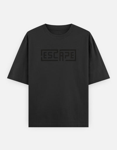 Escape Text Graphic - Unisex Oversized Classic T-Shirt in black - front view #color_black