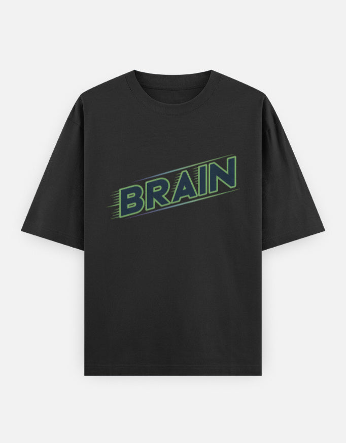 Brain - Unisex Oversized Classic T-Shirt in black - front view #color_black