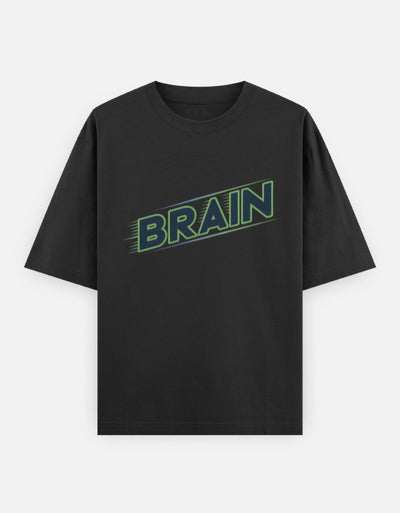 Brain - Unisex Oversized Classic T-Shirt in black - front view #color_black