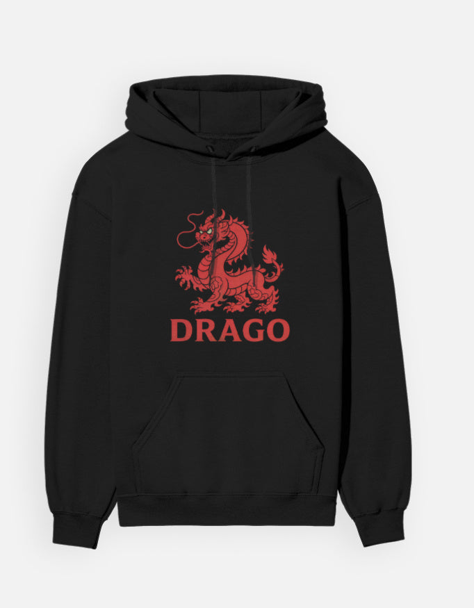 Dragon Minimal Graphic - Unisex Hoodie in black - front view #color_black