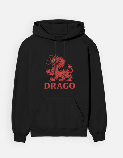 Dragon Minimal Graphic - Unisex Hoodie in black - front view #color_black