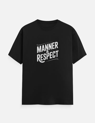 Manner And Respect Graphic - Unisex Classic Crew T-Shirt in black - front view #color_black