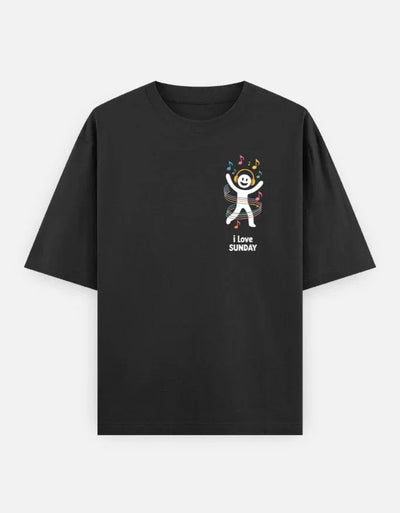 Days - Unisex Oversized Classic T-Shirt in black - front view #color_black