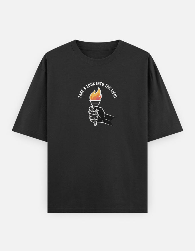 Dragon Fire Graphic - Unisex Oversized Classic T-Shirt in black - front view #color_black