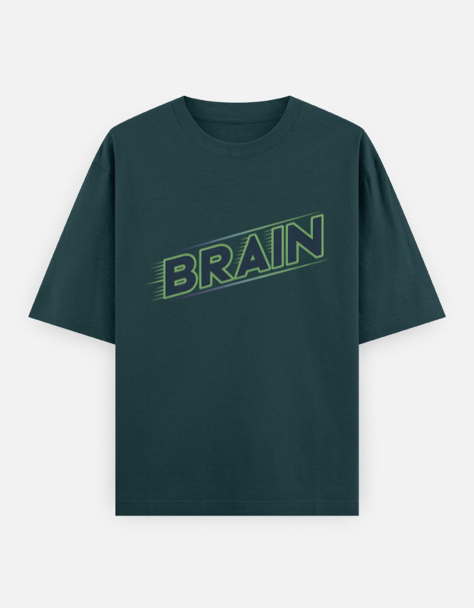 Brain - Unisex Oversized Classic T-Shirt in petrol blue - front view #color_petrol-blue