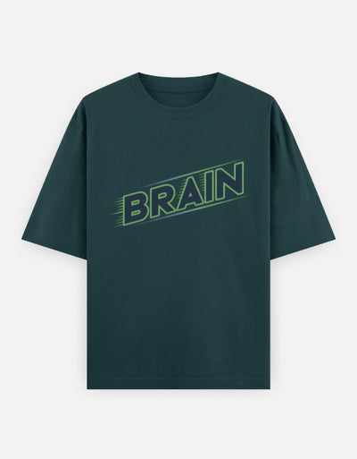 Brain - Unisex Oversized Classic T-Shirt in petrol blue - front view #color_petrol-blue