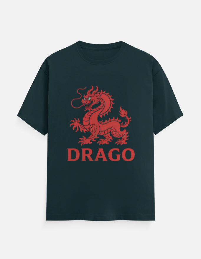Dragon Design - Unisex Classic Crew T-Shirt in petrol blue - front view #color_petrol-blue